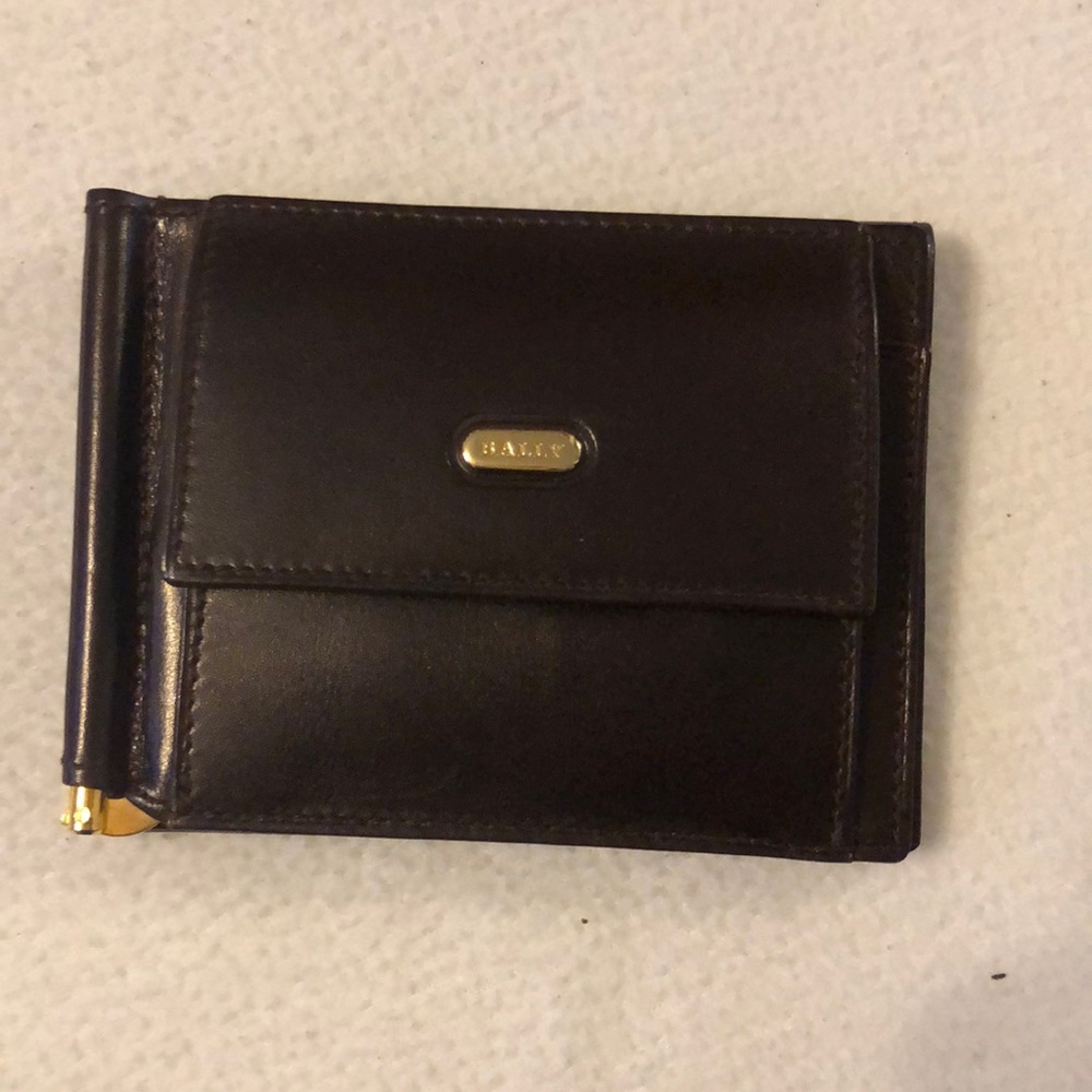 Bally black genuine leather wallet